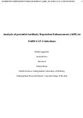 Cover page of Analysis of Potential Antibody Dependent Enhancement (ADE) in SARS-CoV-2 infections