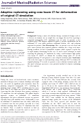 Cover page: Adaptive replanning using cone beam CT for deformation of original CT simulation