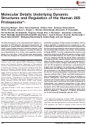 Cover page: Molecular Details Underlying Dynamic Structures and Regulation of the Human 26S Proteasome*