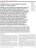 Cover page: A global synthesis reveals biodiversity-mediated benefits for crop production