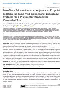 Cover page: Low-Dose Esketamine as an Adjuvant to Propofol Sedation for Same-Visit Bidirectional Endoscopy: Protocol for a Multicenter Randomized Controlled Trial