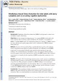 Cover page: Mindfulness-based stress reduction for older adults with worry symptoms and co-occurring cognitive dysfunction.