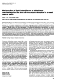 Cover page: Methylation of CpG island is not a ubiquitous mechanism for the loss of oestrogen receptor in breast cancer cells