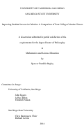 Cover page: Improving Student Success in Calculus : : A Comparison of Four College Calculus Classes