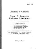 Cover page: DETERMINATION OF n-MESON MASSES BY NEUTRON TIME OF FLIGHT