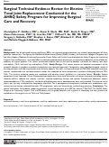 Cover page: Surgical Technical Evidence Review for Elective Total Joint Replacement Conducted for the AHRQ Safety Program for Improving Surgical Care and Recovery.