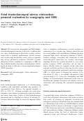 Cover page: Fetal tracheolaryngeal airway obstruction: prenatal evaluation by sonography and MRI