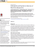 Cover page: Antibody Derived Peptides for Detection of Ebola Virus Glycoprotein