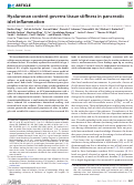 Cover page: Hyaluronan content governs tissue stiffness in pancreatic islet inflammation