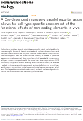 Cover page: A Cre-dependent massively parallel reporter assay allows for cell-type specific assessment of the functional effects of non-coding elements in vivo.