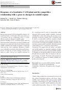 Cover page: Response of a facultative CAM plant and its competitive relationship with a grass to changes in rainfall regime