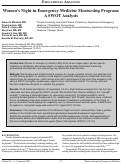 Cover page: Women’s Night in Emergency Medicine Mentorship Program: A SWOT Analysis