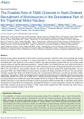 Cover page: The Possible Role of TASK Channels in Rank-Ordered Recruitment of Motoneurons in the Dorsolateral Part of the Trigeminal Motor Nucleus