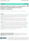 Cover page: Medical students in distress: a mixed methods approach to understanding the impact of debt on well-being