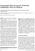 Cover page: Sonographic measurements of normal gallbladder sizes in children