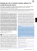 Cover page: Ranking the risk of animal-to-human spillover for newly discovered viruses.