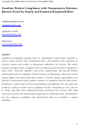 Cover page: Frontline worker compliance with transparency reforms: Barriers posed by family and financial responsibilities