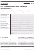 Cover page: Can CRISPR gene drive work in pest and beneficial haplodiploid species?