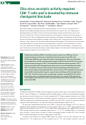 Cover page: Zika virus oncolytic activity requires CD8+ T cells and is boosted by immune checkpoint blockade