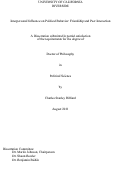 Cover page: Interpersonal Influence on Political Behavior: Friendship and Peer Interaction