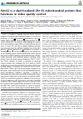 Cover page: Aim32 is a dual-localized 2Fe-2S mitochondrial protein that functions in redox quality control