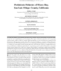 Cover page: Prehistoric Fisheries of Morro Bay, San Luis Obispo County, California