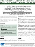 Cover page: A Cluster Randomized Controlled Trial of a Lay Health Worker Intervention to Increase Healthy Eating and Physical Activity Among Vietnamese Americans