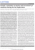 Cover page: Isotopic constraints on marine and terrestrial N2O emissions during the last deglaciation