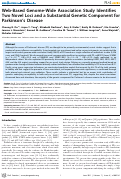 Cover page: Web-Based Genome-Wide Association Study Identifies Two Novel Loci and a Substantial Genetic Component for Parkinson's Disease