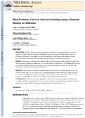 Cover page: What Promotes Cervical Cancer Screening Among Chamorro Women in California?