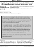 Cover page: Rapid Discharge After Interfacility Transfer for Mild Traumatic Intracranial Hemorrhage: Frequency and Associated Factors