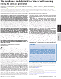 Cover page: The mechanics and dynamics of cancer cells sensing noisy 3D contact guidance.