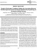 Cover page: Negative Posttrauma Cognitions Mediate the Association Between Morally Injurious Events and Trauma‐Related Psychopathology in Treatment‐Seeking Veterans