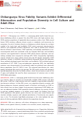 Cover page: Chikungunya Virus Fidelity Variants Exhibit Differential Attenuation and Population Diversity in Cell Culture and Adult Mice