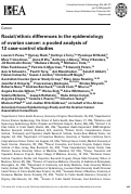 Cover page: Racial/ethnic differences in the epidemiology of ovarian cancer: a pooled analysis of 12 case-control studies