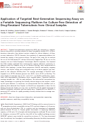 Cover page: Application of Targeted Next-Generation Sequencing Assay on a Portable Sequencing Platform for Culture-Free Detection of Drug-Resistant Tuberculosis from Clinical Samples