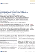 Cover page: Comprehensive Cross-Population Analysis of High-Grade Serous Ovarian Cancer Supports No More Than Three Subtypes