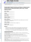 Cover page: Mental health, family functioning, and sleep in cultural context among American Indian/Alaska Native urban youth: A mixed methods analysis