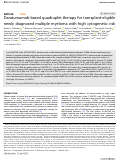 Cover page: Daratumumab-based quadruplet therapy for transplant-eligible newly diagnosed multiple myeloma with high cytogenetic risk.