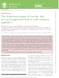 Cover page: The behavioral origins of novelty: did increased aggression lead to scale-eating in pupfishes?