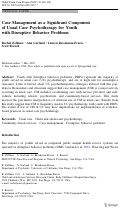 Cover page: Case Management as a Significant Component of Usual Care Psychotherapy for Youth with Disruptive Behavior Problems