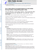 Cover page: How Context Influences Hospital Readmissions from Skilled Nursing Facilities: A Rapid Ethnographic Study.