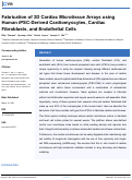 Cover page: Fabrication of 3D Cardiac Microtissue Arrays using Human iPSC-Derived Cardiomyocytes, Cardiac Fibroblasts, and Endothelial Cells.