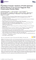 Cover page: Population Genomic Analysis of North American Eastern Wolves (Canis lycaon) Supports Their Conservation Priority Status