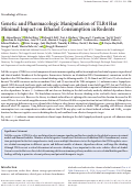 Cover page: Genetic and Pharmacologic Manipulation of TLR4 Has Minimal Impact on Ethanol Consumption in Rodents