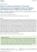 Cover page: Effects of Selective Deletion of Tyrosine Hydroxylase from Kisspeptin Cells on Puberty and Reproduction in Male and Female Mice