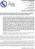 Cover page: Parent-Centered Intervention in the Time of the Pandemic: Meeting
the Complex Communication Needs of a Bilingual Preschooler