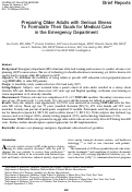 Cover page: Preparing Older Adults with Serious Illness To Formulate Their Goals for Medical Care in the Emergency Department