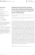 Cover page: Attitudes and practices toward feral cats of male and female dog or cat owners and non-owners in Seoul, South Korea.