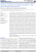 Cover page: Virtual environments for the transfer of navigation skills in the blind: a comparison of directed instruction vs. video game based learning approaches